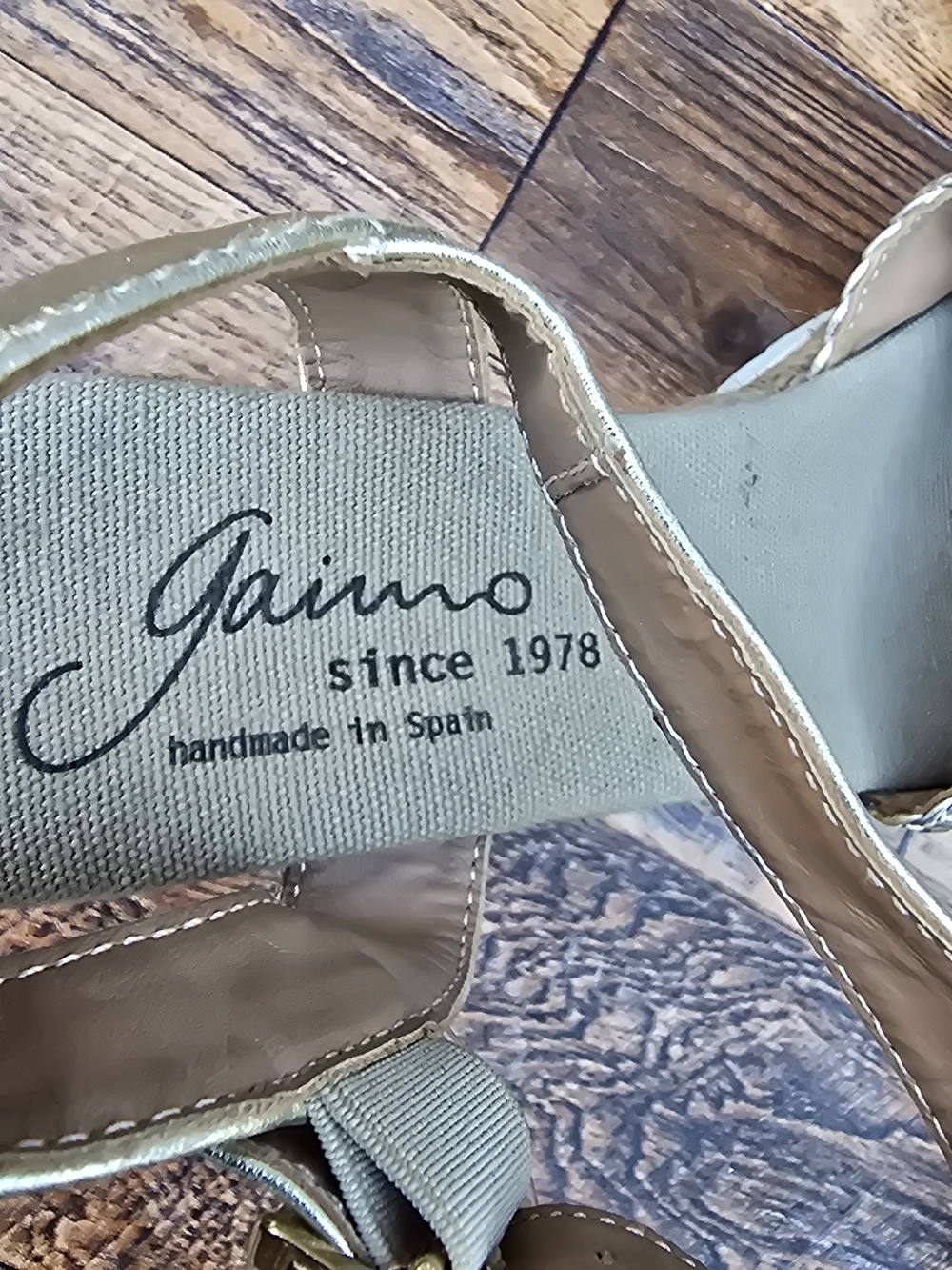 Woven Metallic Espadrille Wedge Sandals Gold Size 8 - Picture 9 of 13